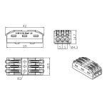 Универсален конектор за твърди и гъвкави електрически проводници „Бърза връзка“ 3 към 3 Els CMK-423