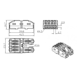 Универсален конектор за твърди и гъвкави електрически проводници „Бърза връзка“ 2 към 4 Els CMK-422-4