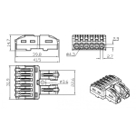 Универсален конектор за твърди и гъвкави електрически проводници „Бърза връзка“ 2 към 6 Els CMK-422-6