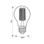 LED филамент лампа Vivalux FLICK Premium - AF60 / E27 / 1521 Lumens / 11 W