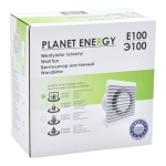 Стенен вентилатор за баня AirRoxy Planet Energy E100S 01-090 - Ø 100 мм / 26 Db