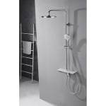 Телескопично тръбно окачване Inter Ceramic РОЯЛ ICT 6234C с термостатен смесител, пита, слушалка и стъклена поставка