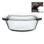 Кръгла тенджера с капак от огнеупорно стъкло Cook At Home - 1 литър