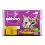 Пълноценна храна за котки WHISKAS 1+ ЯСТИЯ с ПТИЧЕ в желе - ПАУЧ / 4 × 85 г