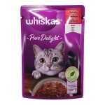 Пълноценна храна за котки WHISKAS Pure Delight с говеждо в желе - ПАУЧ / 85 г