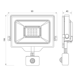 LED прожектор със сензор VIVALUX Shift черен - 6 400 К / 10 W
