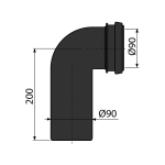 Коляно за тоалетно казанче за вграждане Alca M908 - Ø 90 мм