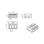 Универсална клема за гъвкави или твърди електрически проводници „Бърза връзка“ Els CMK-633 (3-проводна)