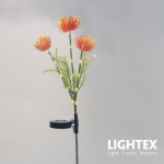 LED соларен осветител Хризантема - оранж Lightex