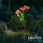 LED соларен осветител Хризантема - оранж Lightex