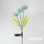 LED соларен осветител Хризантема - синя Lightex