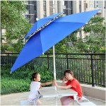 Градински чадър на две нива с чупещ се механизъм - син