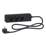 Разклонител ШУКО Schneider Electric UNICA - 3 гнезда / АНТРАЦИТ