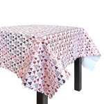 Коледна покривка за маса с блестяща декорация в ЧЕРВЕНО - 150 × 220 см