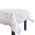 Коледна покривка за маса с блестяща декорация в ЧЕРВЕНО - 150 × 220 см