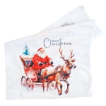 Коледна кърпа за ръце 30 × 50 см - Дядо Коледа с файтон