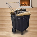 Метална количка за дърва с две колела - ДЪРВЕНА дръжка