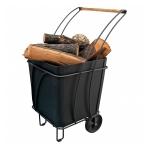 Метална количка за дърва с две колела - ДЪРВЕНА дръжка