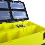 Многофункционален рибарски куфар-стол с презрамка Sea Eagle - черен с неоново зелен капак