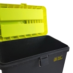 Многофункционален рибарски куфар-стол с презрамка Sea Eagle - черен с неоново зелен капак