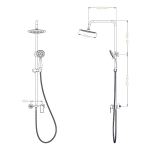 Душ система със смесител FORMA VITA 910059B – черен мат