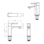 Стоящ смесител за умивалник FORMA VITA Сан Ремо 210071B – ЧЕРЕН