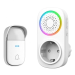 Безжичен звънец с кинетичен бутон и контакт RL-3886F2 AC - БЯЛ