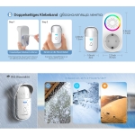 Безжичен звънец с кинетичен бутон и контакт RL-3886F2 AC - БЯЛ