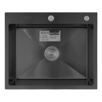 Кухненска мивка от неръждаема стомана с цвят Nano Black BÖHM BH6050B - SUS304 / 600 × 500 × 215 мм