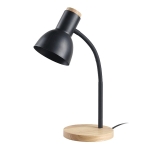 Настолна лампа с дървени детайли за дома или офиса VITO Jolly Wood в ЧЕРЕН цвят - 40 W / E27