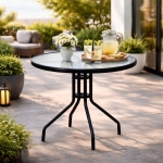 Маса със стъклен плот - ø 100 cm