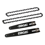 Комплект BAUKRAFT BK-XGPPS25 - резачка 18 V / 15 - 20 см, лозарска ножица 2 × 2 Ah и телескопично удължение 2,5 м