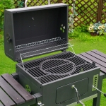 Барбекю на въглища с чугунена плоча - черен мат