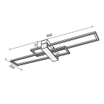 LED плафон Vivalux LUCAS черен с дървен елемент и три цветни температури CCT - 30 W