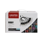 LED соларно въже LIGHTEX ROBY RGB с 10 лампи, 6,5 м