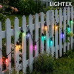 LED соларно въже LIGHTEX ROBY RGB с 10 лампи, 6,5 м