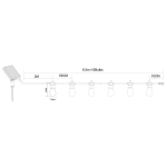 LED соларно въже LIGHTEX ROBY с 10 лампи, 2700 K, 6,5 м
