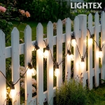 LED соларно въже LIGHTEX ROBY с 10 лампи, 2700 K, 6,5 м