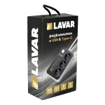 Електрически разклонител LAVAR GU321 - 3 гнезда / 2 × USB-A / 3 × USB-C / 3 680 W