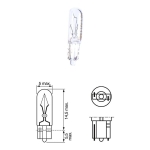 Автомобилни крушки BOSCH Pure Light – 12 V, 1,2 W, W2x4,6d, 2 броя