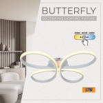 LED плафон Vivalux BUTTERFLY-C със CCT смяна на цветната температура - 37 W / БЯЛ
