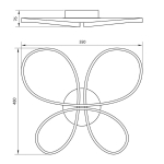 LED плафон Vivalux BUTTERFLY-C със CCT смяна на цветната температура - 37 W / БЯЛ