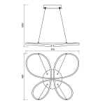 LED полилей Vivalux BUTTERFLY-P със CCT смяна на цветната температура - 37 W / БЯЛ