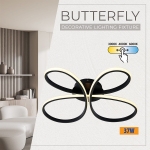 LED плафон Vivalux BUTTERFLY-C със CCT смяна на цветната температура - 37 W / ЧЕРЕН