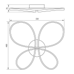 LED плафон Vivalux BUTTERFLY-C със CCT смяна на цветната температура - 37 W / ЧЕРЕН