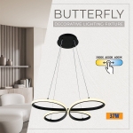 LED полилей Vivalux BUTTERFLY-P със CCT смяна на цветната температура - 37 W / ЧЕРЕН