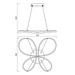 LED полилей Vivalux BUTTERFLY-P със CCT смяна на цветната температура - 37 W / ЧЕРЕН