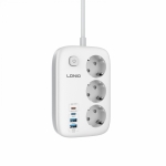 Разклонител 3-ка 2 м USB-C PD 45W + 2×USB-A - LDNIO SE2