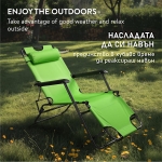 Сгъваем градински шезлонг / релакс стол - СВЕТЛОЗЕЛЕН