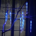 Коледни LED  висулки падащ сняг 42 см. синя светлина
